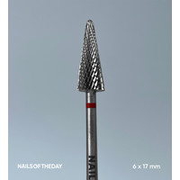 Зображення  Фреза алмазная Nails of the Day конус красная диаметр 6 мм / рабочая часть 17 мм