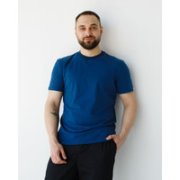 Зображення  Медична базова футболка чоловіча синя р. 2XL, "БІЛИЙ ХАЛАТ" 500-322-924, Розмір: 2XL, Цвет: синий