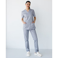 Изображение  Медицинский костюм женский Топаз серый NEW р. 50, "БЕЛЫЙ ХАЛАТ" 488-328-705, Размер: 50, Цвет: серый