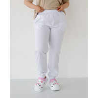 Зображення  Медичні штани жіночі джогери білі +SIZE р. 56, "БІЛИЙ ХАЛАТ" 484-324-758, Розмір: 56, Цвет: білий
