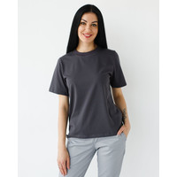 Зображення  Медична базова футболка жіноча графіт р. 2XL, "БІЛИЙ ХАЛАТ" 498-503-924, Розмір: 2XL, Цвет: графіт