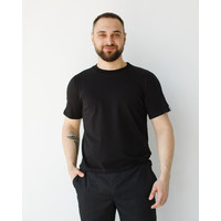 Зображення  Медична базова футболка чоловіча чорна р. 3XL, "БІЛИЙ ХАЛАТ" 500-321-924, Розмір: 3XL, Цвет: чорний