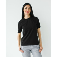 Зображення  Медична базова футболка жіноча чорна р. XL, "БІЛИЙ ХАЛАТ" 498-321-924, Розмір: XL, Цвет: чорний