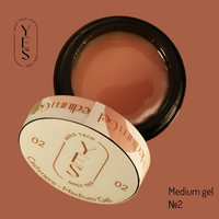 Изображение  Гель для наращивания ногтей YES Medium Gel №02, 15 мл, Объем (мл, г): 15, Цвет: 02