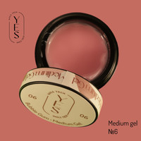 Изображение  Гель для наращивания ногтей YES Medium Gel №06, 15 мл, Объем (мл, г): 15, Цвет: 06
