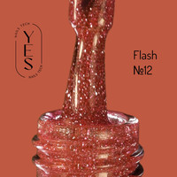 Зображення  Гель-лак для нігтів YES Gel polish Flash №12, 6 мл, Об'єм (мл, г): 6, Колір: 12