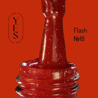 Зображення  Гель-лак для нігтів YES Gel polish Flash №18, 6 мл, Об'єм (мл, г): 6, Колір: 18