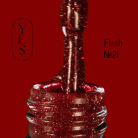 Зображення  Гель-лак для нігтів YES Gel polish Flash №21, 6 мл, Об'єм (мл, г): 6, Колір: 21