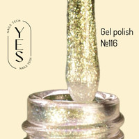 Зображення  Гель-лак для нігтів YES Gel polish №116, 6 мл, Об'єм (мл, г): 6, Колір: 116