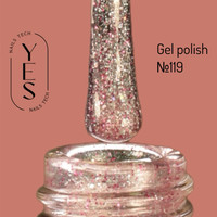Зображення  Гель-лак для нігтів YES Gel polish №119, 6 мл, Об'єм (мл, г): 6, Колір: 119
