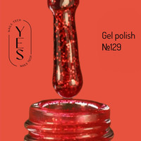 Зображення  Гель-лак для нігтів YES Gel polish №129, 6 мл, Об'єм (мл, г): 6, Колір: 129