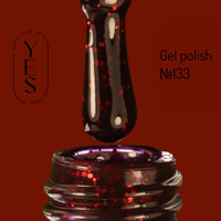 Зображення  Гель-лак для нігтів YES Gel polish №133, 6 мл, Об'єм (мл, г): 6, Колір: 133