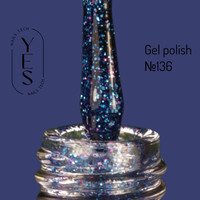 Зображення  Гель-лак для нігтів YES Gel polish №136, 6 мл, Об'єм (мл, г): 6, Колір: 136