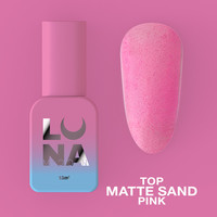 Зображення  Матовий топ без липкого шару LUNAMoon Top Matte Sand Pink, 13 мл, Об'єм (мл, г): 13, Колір: Pink