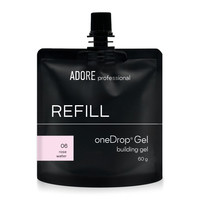 Зображення  Гель для нарощування нігтів Adore One Drop Gel №06 rose water, рефіл 60 г, Об'єм (мл, г): 60, Колір: 06