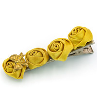 Изображение  Детская заколка для волос с розочками оранжевыми