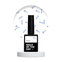 Зображення  Nails of the Day FUN! top 01 – прозорий топ без липкого шару з голографічним сріблим арт-декором, 10 мл, Об'єм (мл, г): 10, Колір: 01