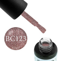 Зображення  Гель-лак Boho Chic BC123 коричневий з блискітками, що переливаються, 6 мл, Об'єм (мл, г): 6, Колір: 123
