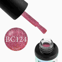 Зображення  Гель-лак Boho Chic BC124 виноградно-рожевий з яскравими блискітками, що переливаються, 6 мл, Об'єм (мл, г): 6, Колір: 124