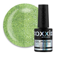 Изображение  Камуфлирующая база с шимером светоотражающая Oxxi Professional Electric Base №03 оливково-салатовый, 10 мл, Объем (мл, г): 10, Цвет: 03