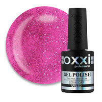 Изображение  Камуфлирующая база с шимером светоотражающая Oxxi Professional Electric Base №04 розовый барби, 10 мл, Объем (мл, г): 10, Цвет: 04