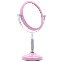 Зображення  Косметичне дзеркало на підставці 8123-5 двостороннє овал Ø11х14 см, рожеве