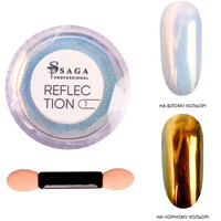 Зображення  Втирка дзеркальна для нігтів Saga Professional Reflection №01, 0.5 г, Об'єм (мл, г): 0.5, Колір: 01