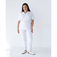 Зображення  Медичний костюм жіночий Марсель білий +SIZE р. 60, "БІЛИЙ ХАЛАТ" 499-324-708, Розмір: 60, Цвет: білий