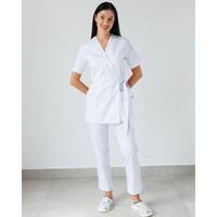 Зображення  Медичний костюм жіночий Кіото білий р. 52, "БІЛИЙ ХАЛАТ" 519-324-679, Розмір: 52, Цвет: білий