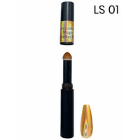 Зображення  Лазерне втирання - дзеркальна пудра в олівці для дизайну нігтів Air Cushion Gold