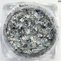 Зображення  Втирання "Пластівці Юкі" - для дизайну манікюру та педикюру Срібло D2