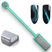 Изображение  Магнит двойной "кошачий глаз" прямоугольный для гель-лака (магнит прямоугольный снимается) Бирюзовий