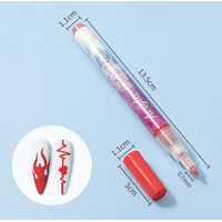 Зображення  Водостійкий акриловий 3D фломастер (ручка) для малювання на нігтях та створення нейл-арту Червоний