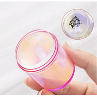 Зображення  Штамп для стемпінгу з "Хамелеон" + 2 скрапера (скребка) з різними візерунками Рожевий