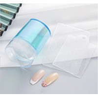 Зображення  Штамп для стемпінгу з "Хамелеон" + 2 скрапера (скребка) з різними візерунками Блакитний