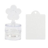 Зображення  Штамп для стемпінгу "Квітка" з прозорою подушечкою зі стразами + пластина (скраббер) для дизайну нігтів 367 Прозорий