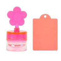 Зображення  Штамп для стемпінгу "Квітка" з прозорою подушечкою зі стразами + пластина (скраббер) для дизайну нігтів 367 Рожевий