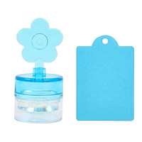 Зображення  Штамп для стемпінгу "Квітка" з прозорою подушечкою зі стразами + пластина (скраббер) для дизайну нігтів 367 Синій