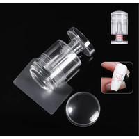 Зображення  Прозорий штамп для стемпінгу з поворотним механізмом для регулювання розміру малюнка + 1 скрапер - 451