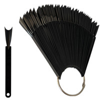 Зображення  Палітра-віял демонстраційна на 40 типсів, "Французький Стилет", 12,5 см. Чорна