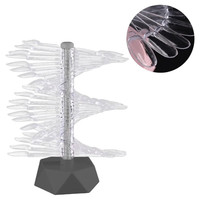 Изображение  Палитра-веер Oval с прозрачными типсами на подставке для выкраски гель лаков, 60 шт Графит/ Grayness