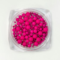 Зображення  Бульонки кольорові для декору нігтів Siller Puffy Dot Dark pink Темно-рожевий, 5 г