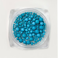 Зображення  Бульонки кольорові для декору нігтів Siller Puffy Dot Light blue Блакитний, 5 г