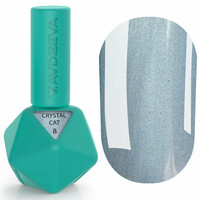 Зображення  Гель-лак Victoria Avdeeva Crystal Cat 8 сіро-блакитний з металевим ефектом, 12 мл, Об'єм (мл, г): 12, Колір: 08