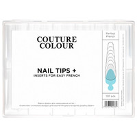 Зображення  Верхові форми для френч-нарощування Couture Colour Nail Tips із силіконовими вкладками Inserts for Easy French, 120 шт