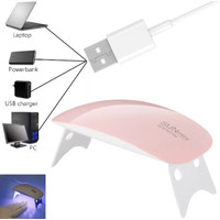 Изображение  Лампа USB для сушки гель лаков SUN mini UV+LED 6 Вт Розовая