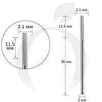 Зображення  Фреза твердосплавна Titan Steel Component Bit 19 циліндр 2.1/11.5 мм