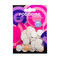 Изображение  Сменные файлы белые для педикюрного диска 80 грит Staleks Pro PODODISC S PDF-15-80w, 50 шт