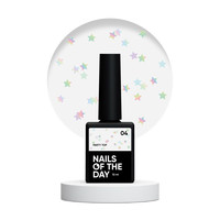 Зображення  Nails of the Day Party top 04 – топ з голографічними зірочками, 10 мл, Об'єм (мл, г): 10, Колір: 04