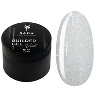 Изображение  Гель для наращивания SAGA Builder Gel Veil №21 молочный, 15 мл, Объем (мл, г): 15, Цвет: 021